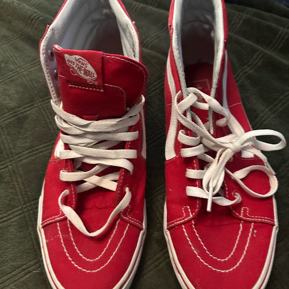 Vans Red and White Skate Shoes